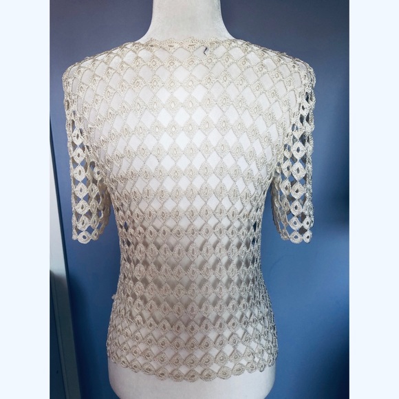 Anthropologie open knit crochet button up cardigan - Picture 3 of 6